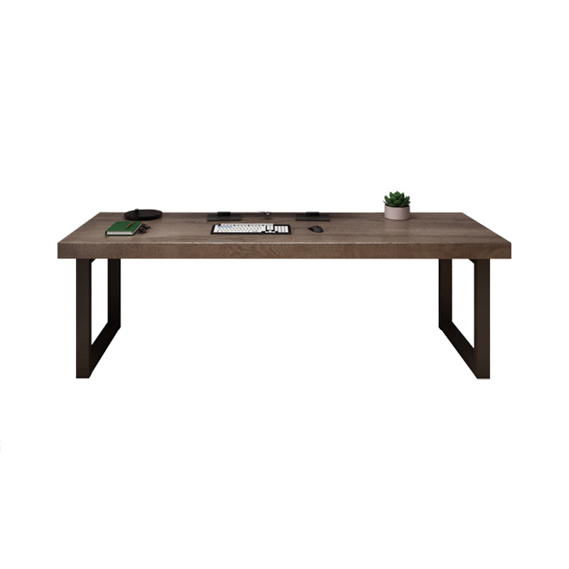 Wooden Contemporary Office Desk Rectangular Office Desk with Sled Base