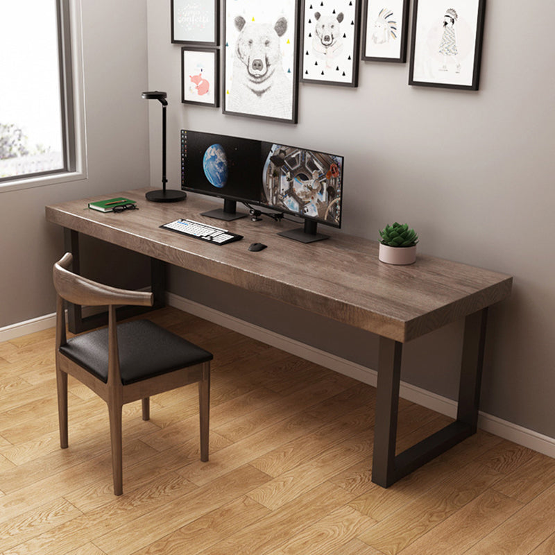 Wooden Contemporary Office Desk Rectangular Office Desk with Sled Base