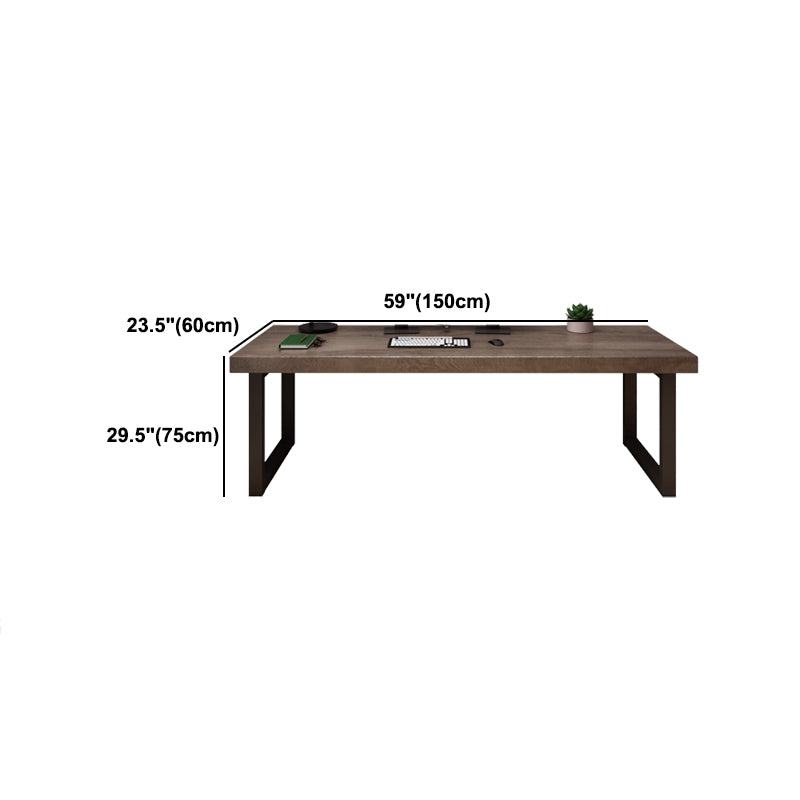 Wooden Contemporary Office Desk Rectangular Office Desk with Sled Base