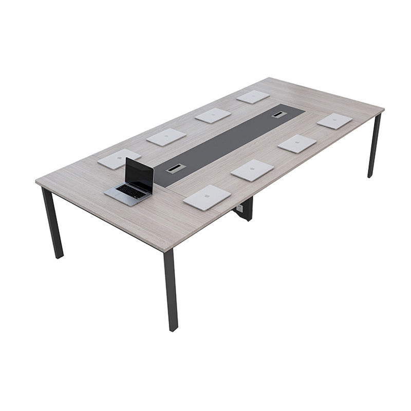 Modern Style Manufactured Wood Office Desk Rectangular Writing Desk with Metal Base