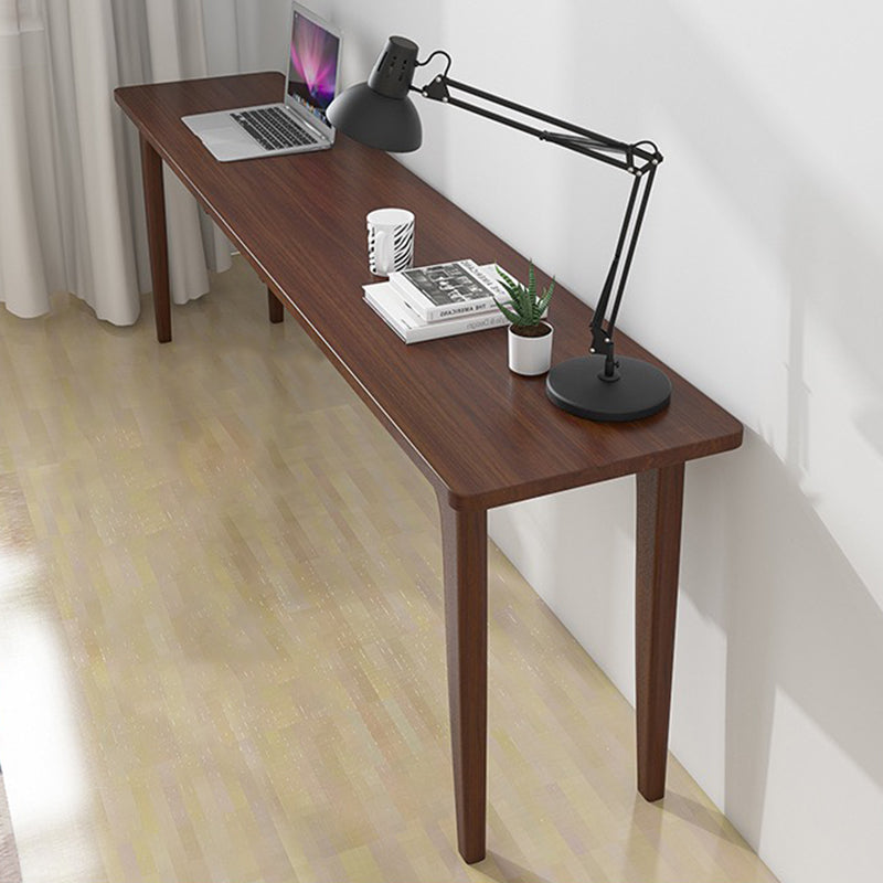 Modern Rectangular Writing Desk Solid Wood Brown Office Desk for Home