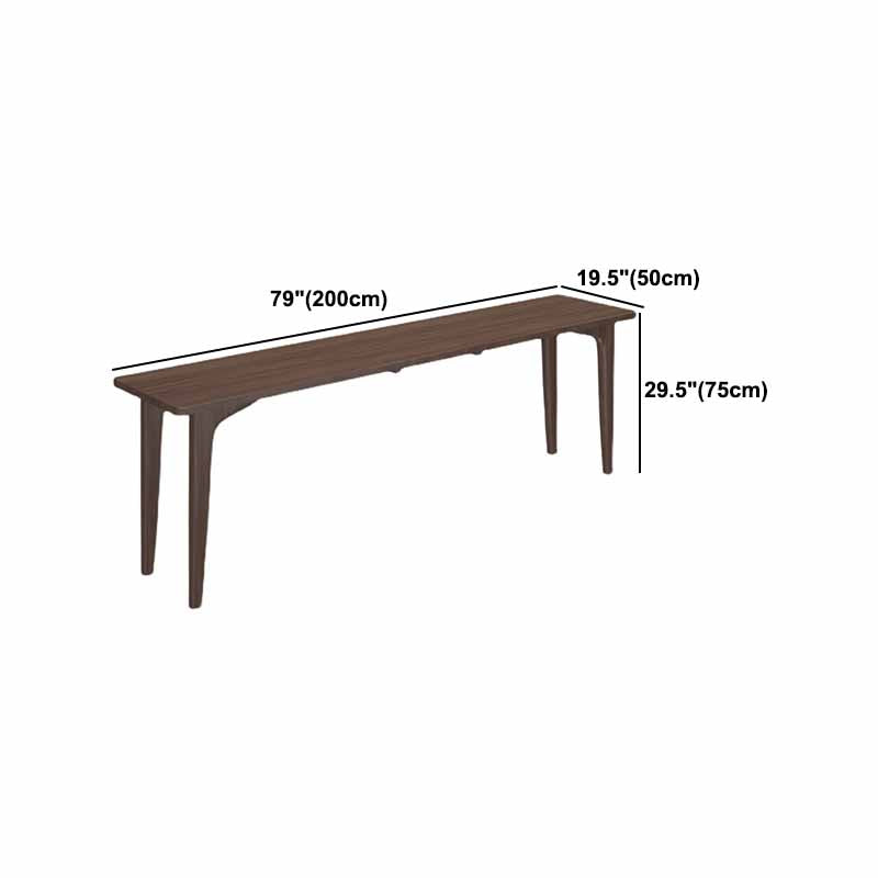 Modern Rectangular Writing Desk Solid Wood Brown Office Desk for Home