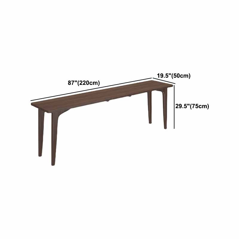 Modern Rectangular Writing Desk Solid Wood Brown Office Desk for Home