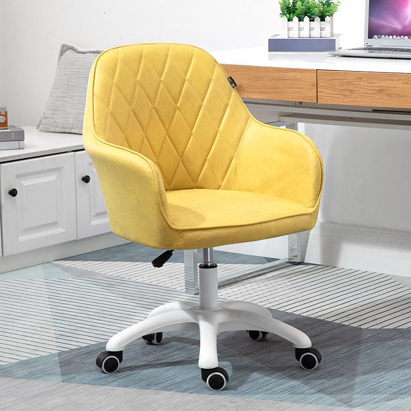 Contemporary Upholstered Office Chair with Arms Mid Back Chair for Office