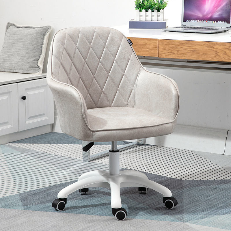 Contemporary Upholstered Office Chair with Arms Mid Back Chair for Office