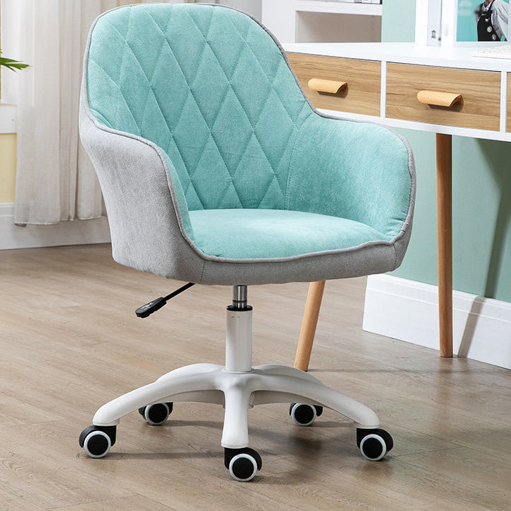 Contemporary Upholstered Office Chair with Arms Mid Back Chair for Office