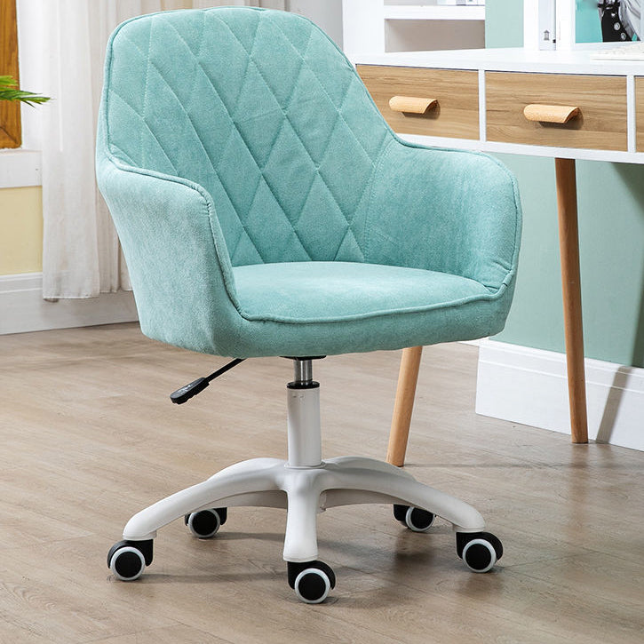 Contemporary Upholstered Office Chair with Arms Mid Back Chair for Office