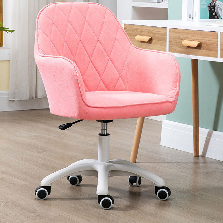 Contemporary Upholstered Office Chair with Arms Mid Back Chair for Office