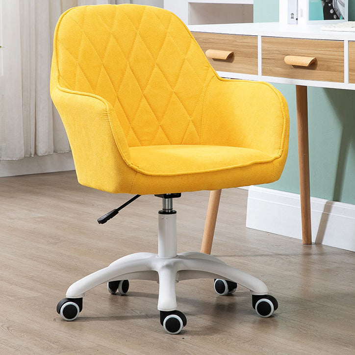 Contemporary Upholstered Office Chair with Arms Mid Back Chair for Office