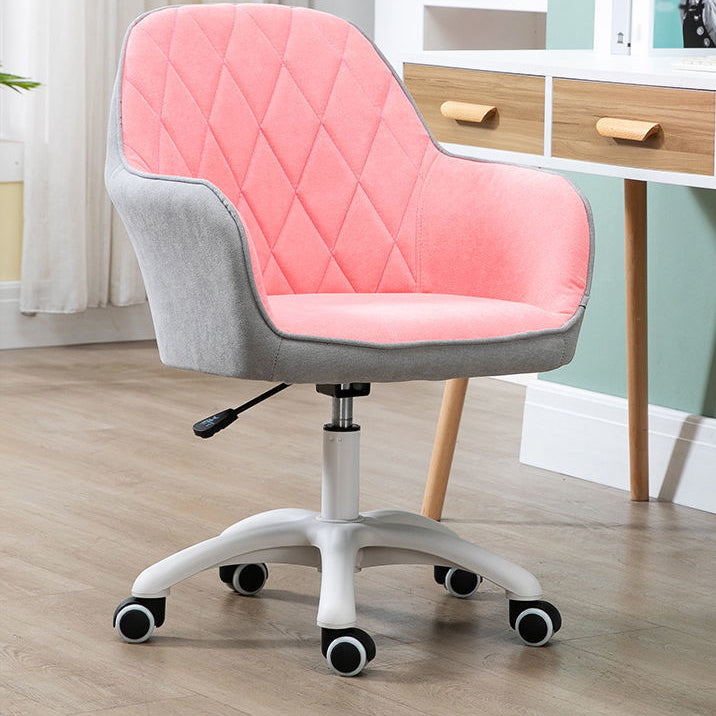 Contemporary Upholstered Office Chair with Arms Mid Back Chair for Office