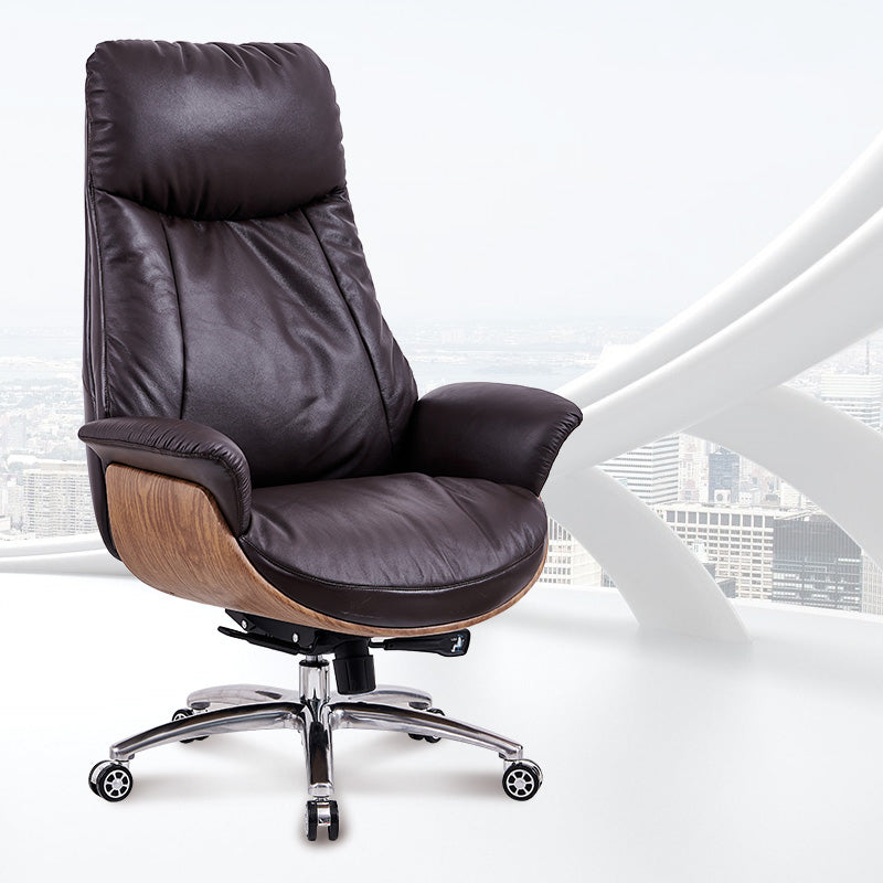 Contemporary High Back Executive Chair Ergonomic Wheels Tilt Mechanism Chair