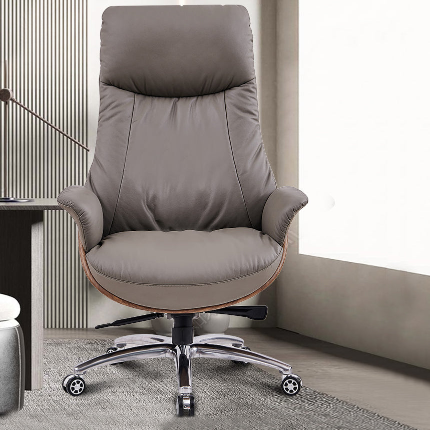 Contemporary High Back Executive Chair Ergonomic Wheels Tilt Mechanism Chair