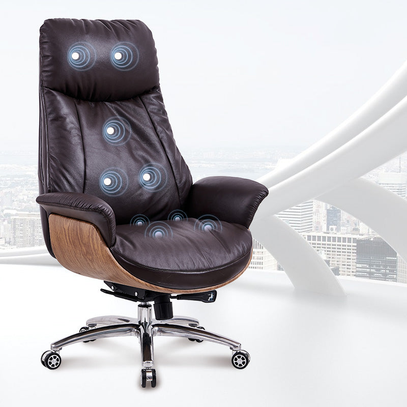 Contemporary High Back Executive Chair Ergonomic Wheels Tilt Mechanism Chair