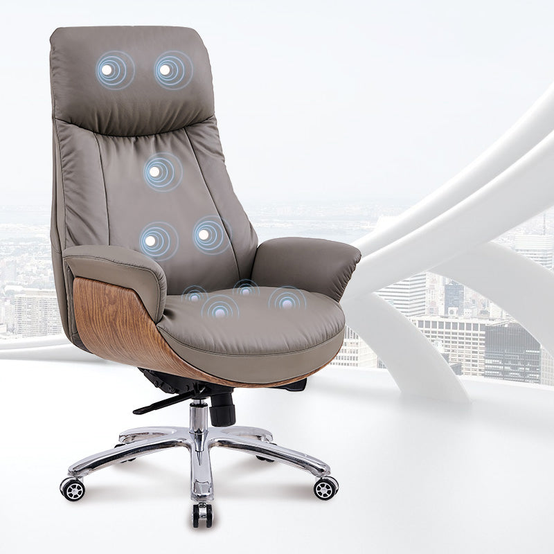 Contemporary High Back Executive Chair Ergonomic Wheels Tilt Mechanism Chair