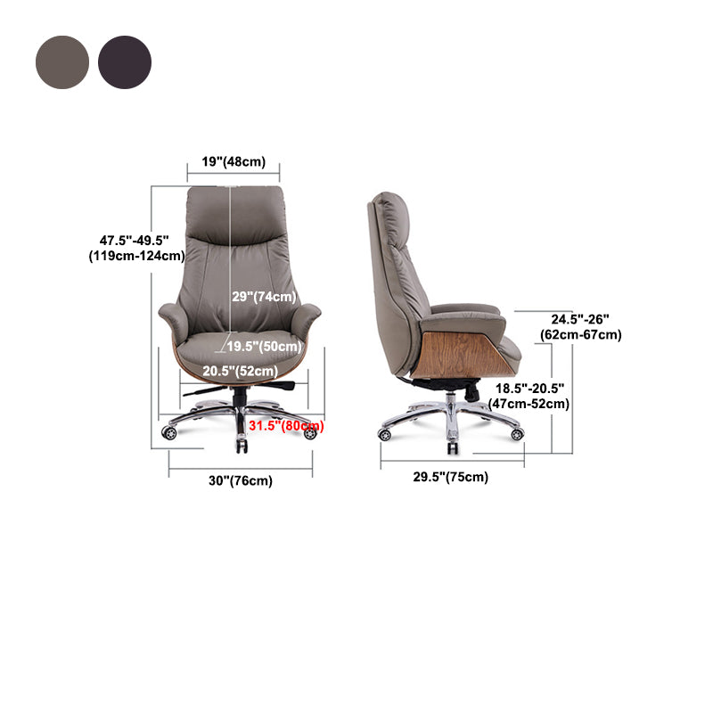 Contemporary High Back Executive Chair Ergonomic Wheels Tilt Mechanism Chair