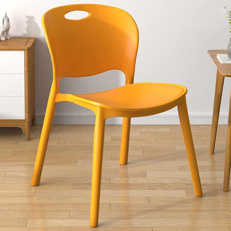 Glam Style Dining Side Chair Plastic Open Back Dining Room Chair