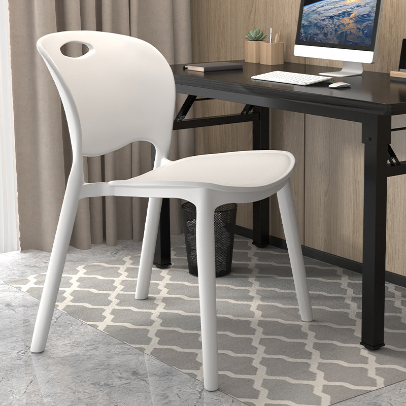 Glam Style Dining Side Chair Plastic Open Back Dining Room Chair