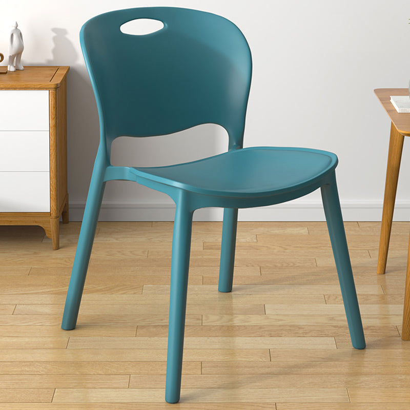 Glam Style Dining Side Chair Plastic Open Back Dining Room Chair