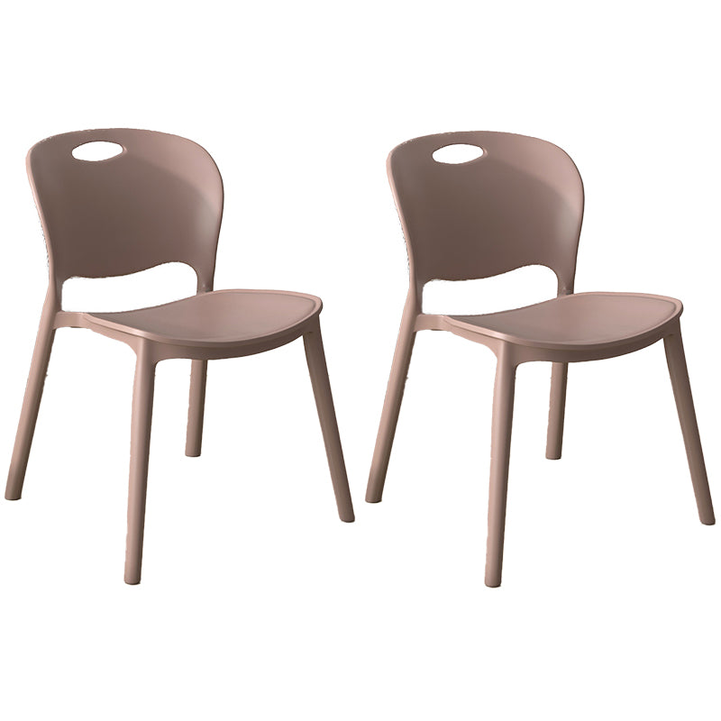 Glam Style Dining Side Chair Plastic Open Back Dining Room Chair