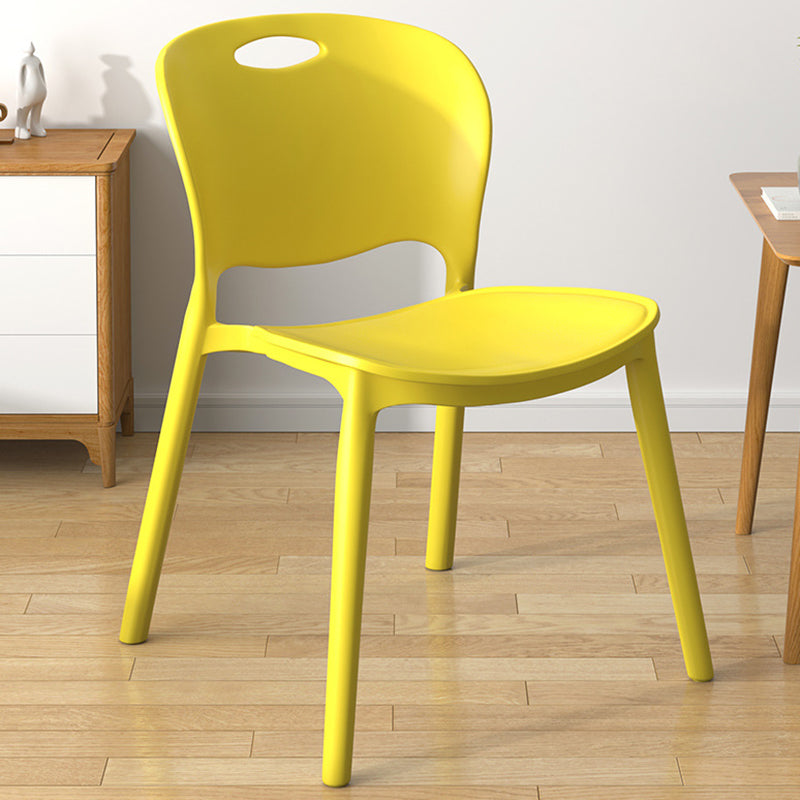 Glam Style Dining Side Chair Plastic Open Back Dining Room Chair