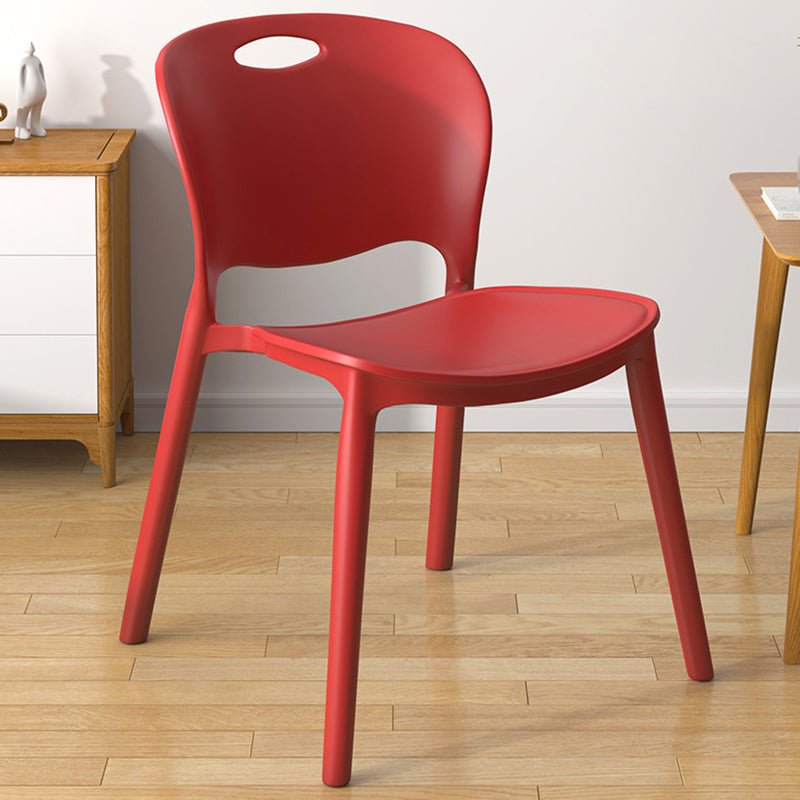 Glam Style Dining Side Chair Plastic Open Back Dining Room Chair