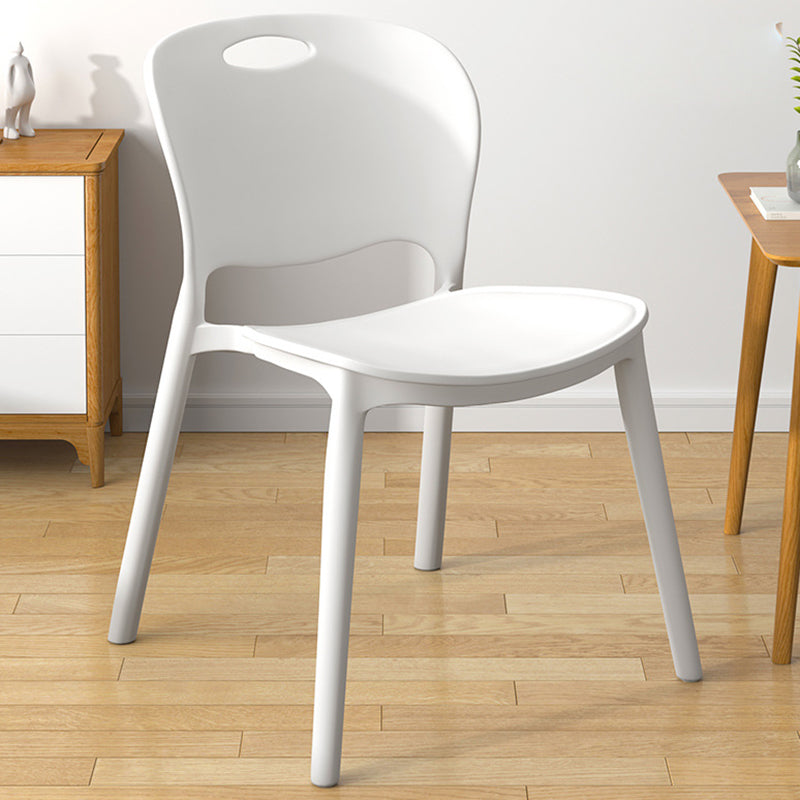 Glam Style Dining Side Chair Plastic Open Back Dining Room Chair