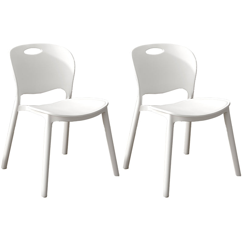 Glam Style Dining Side Chair Plastic Open Back Dining Room Chair