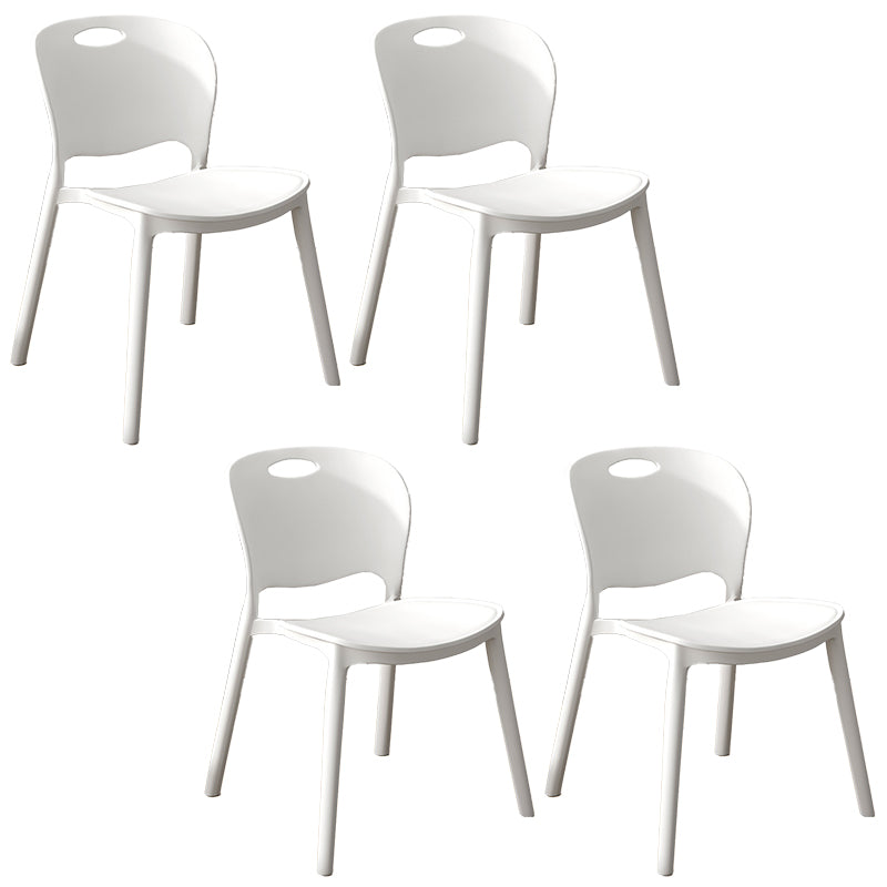 Glam Style Dining Side Chair Plastic Open Back Dining Room Chair