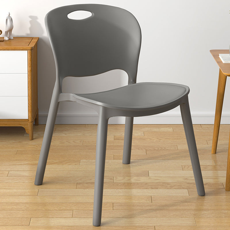 Glam Style Dining Side Chair Plastic Open Back Dining Room Chair