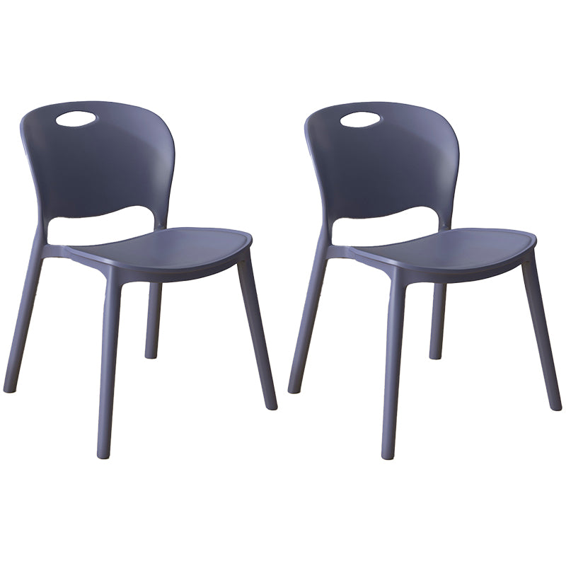 Glam Style Dining Side Chair Plastic Open Back Dining Room Chair