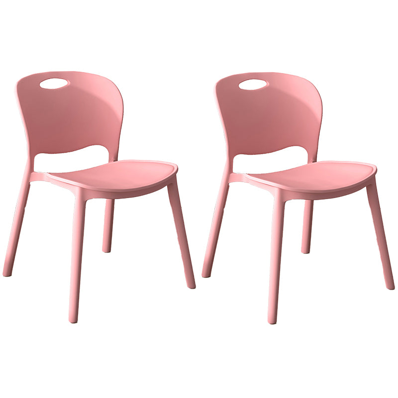 Glam Style Dining Side Chair Plastic Open Back Dining Room Chair