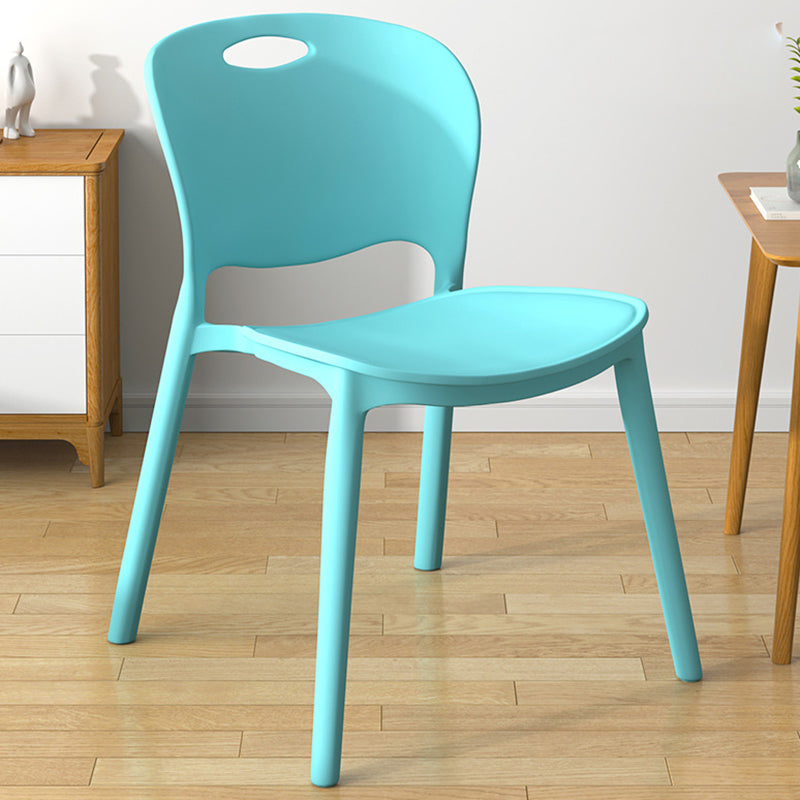 Glam Style Dining Side Chair Plastic Open Back Dining Room Chair