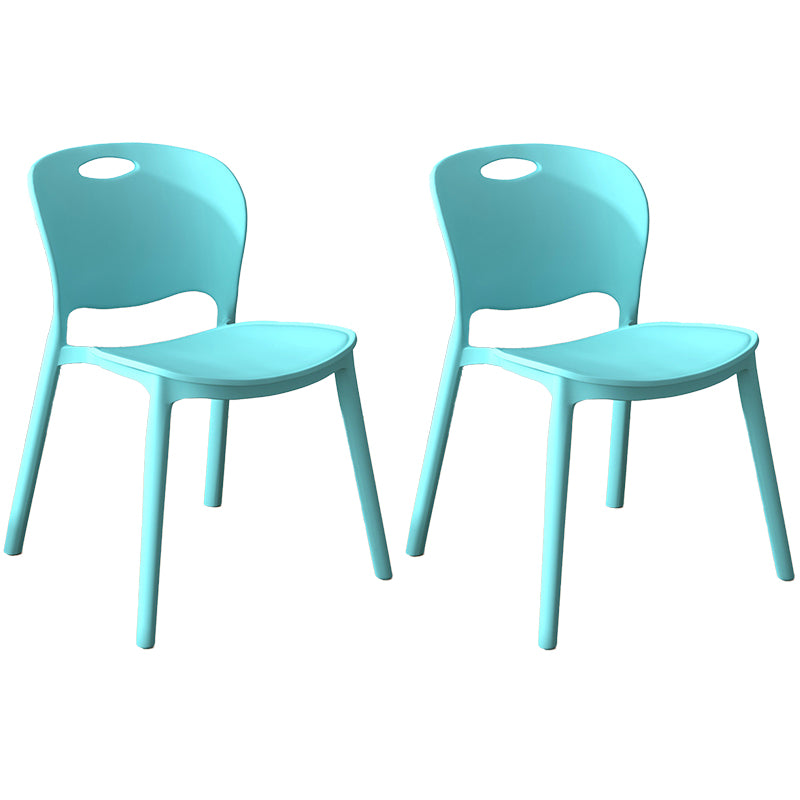 Glam Style Dining Side Chair Plastic Open Back Dining Room Chair