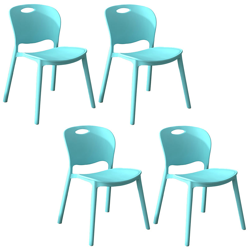 Glam Style Dining Side Chair Plastic Open Back Dining Room Chair