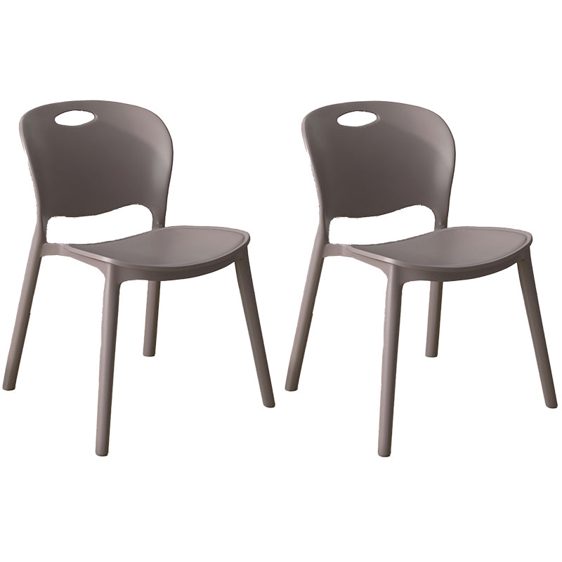 Glam Style Dining Side Chair Plastic Open Back Dining Room Chair