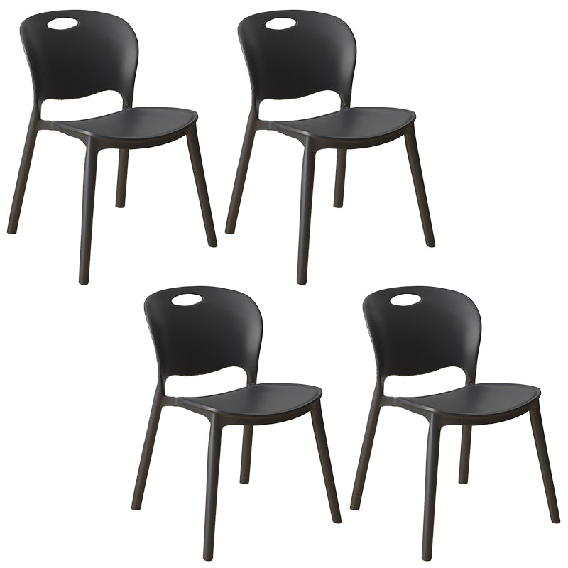 Glam Style Dining Side Chair Plastic Open Back Dining Room Chair