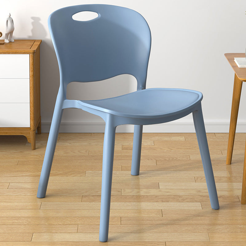 Glam Style Dining Side Chair Plastic Open Back Dining Room Chair