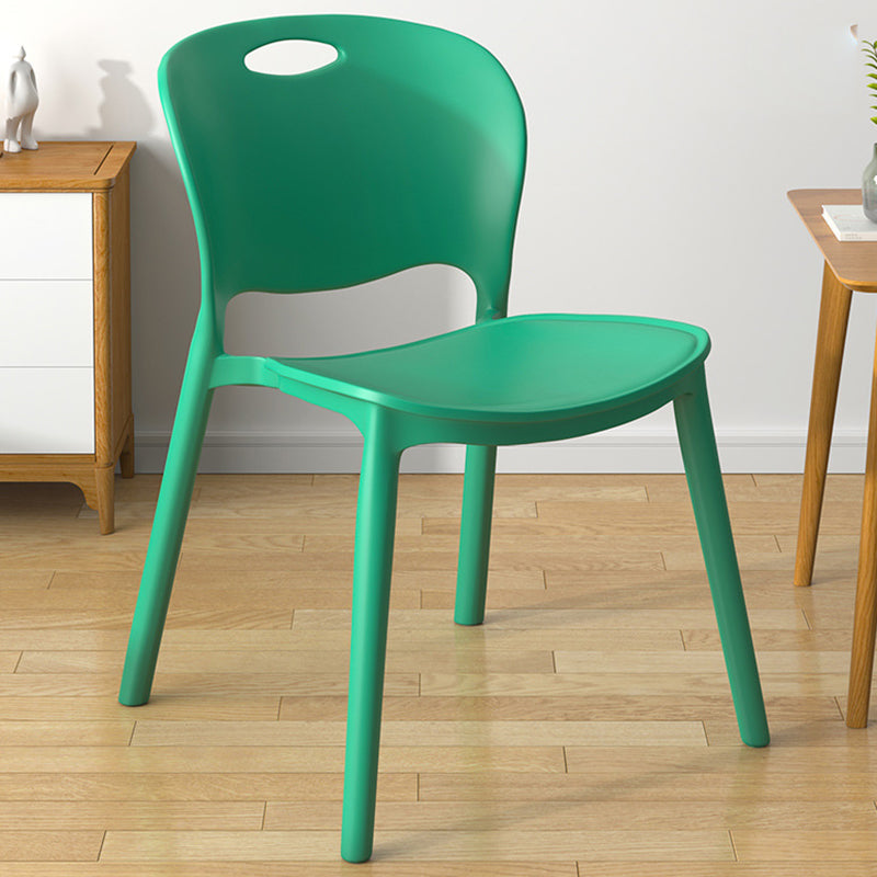 Glam Style Dining Side Chair Plastic Open Back Dining Room Chair