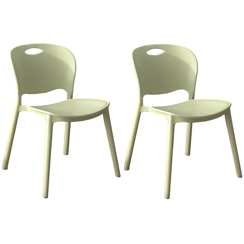 Glam Style Dining Side Chair Plastic Open Back Dining Room Chair