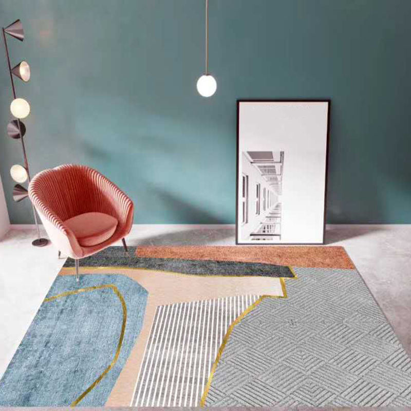 Dark Orange Circle Carpet Polyester Magnificent Carpet Washable Carpet for Home Decor