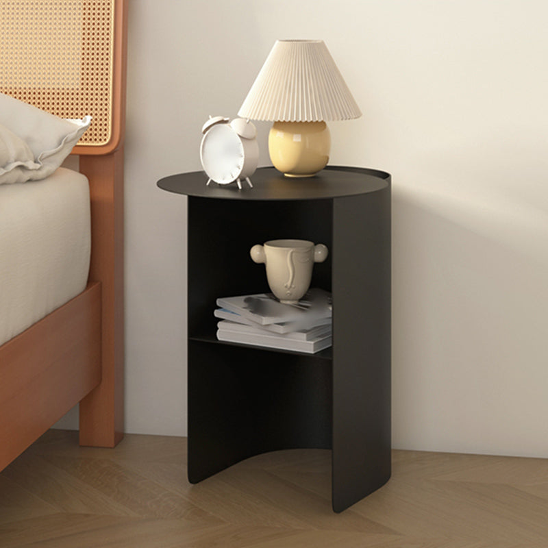 Metal 20'' Tall Accent Table Nightstand Iron Shelf Included Open Storage Nightstand