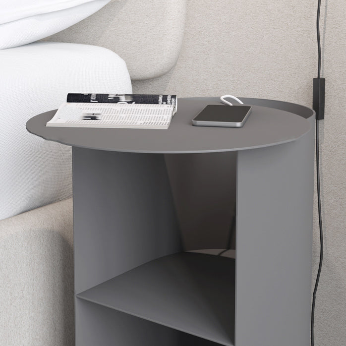 Metal Modern Bed Nightstand 20'' Tall 1-shelf Open Storage Bedside Cabinet