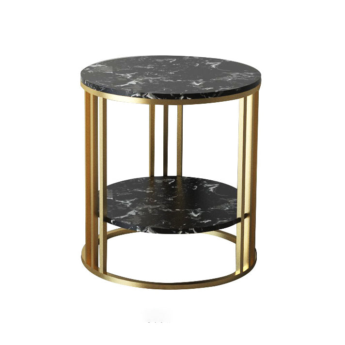 Shelving Glam Bedside Cabinet Open Storage Metal Bed Nightstand with Legs
