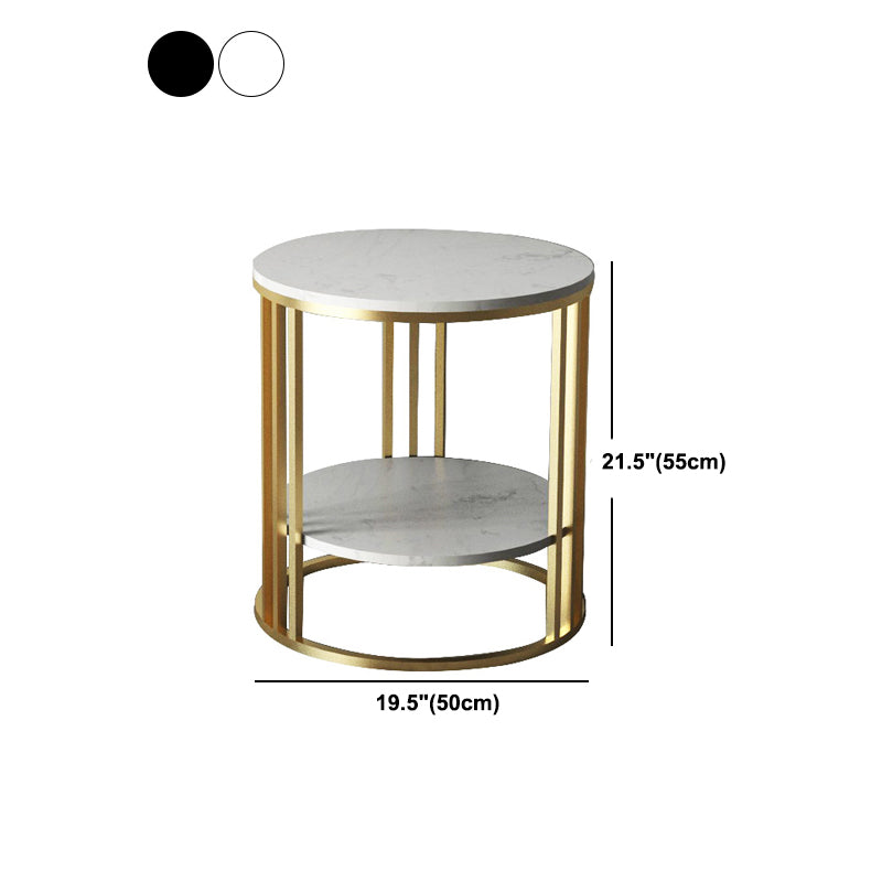 Shelving Glam Bedside Cabinet Open Storage Metal Bed Nightstand with Legs