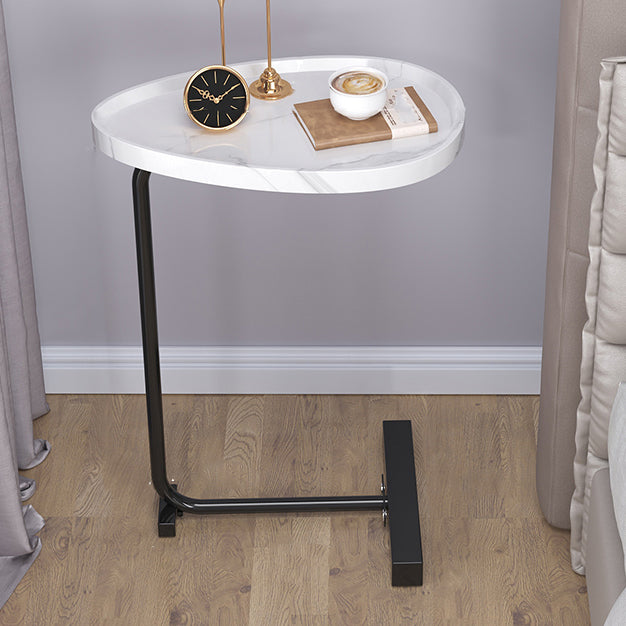 Modern Metal Night Table Artificial Timber Non-Strorage Bedside Cabinet with Leg