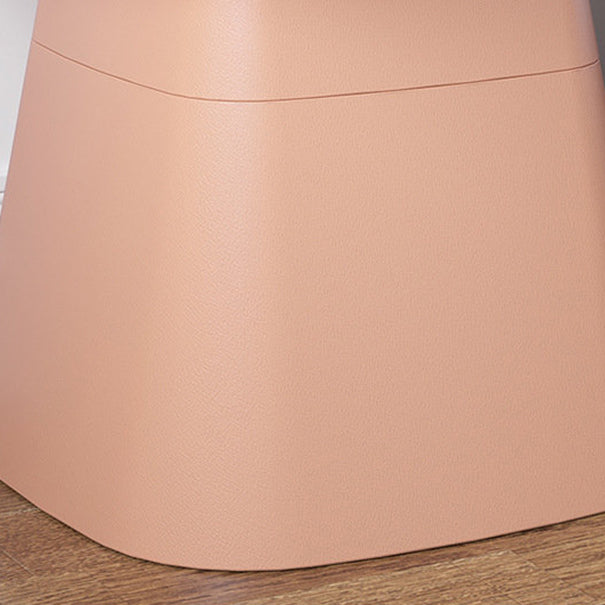 Plastics Modern Nightstand Non-Storage Round Accent Table Nightstand in Grey/Pink/Yellow