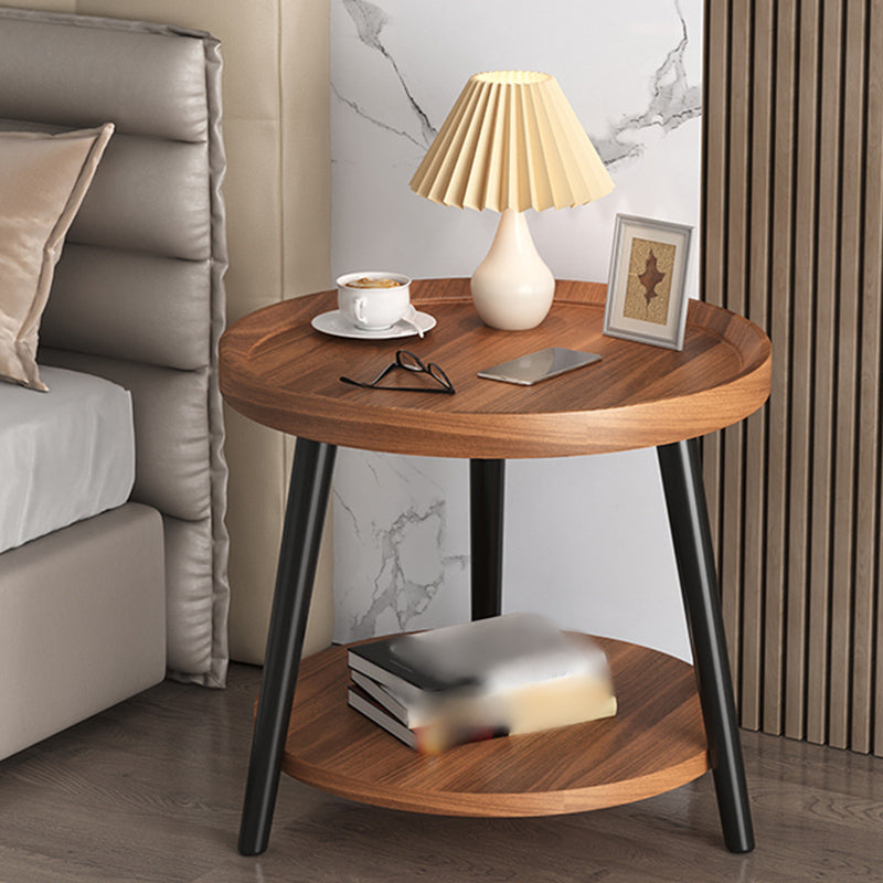 19'' Tall Modern Night Table Plates Round Open Storage Bed Nightstand with Legs