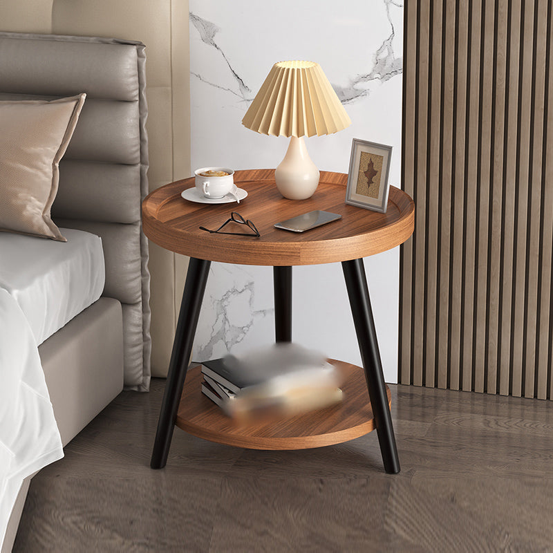 19'' Tall Modern Night Table Plates Round Open Storage Bed Nightstand with Legs