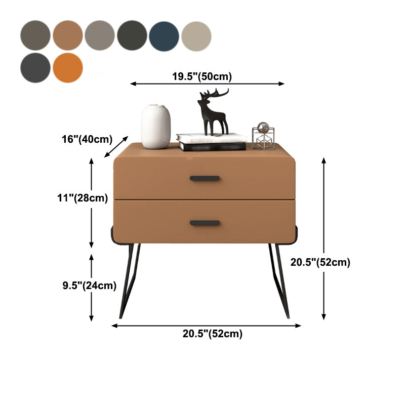 20'' Tall Drawer Storage Accent Table Nightstand Modern Faux Leather Nightstand