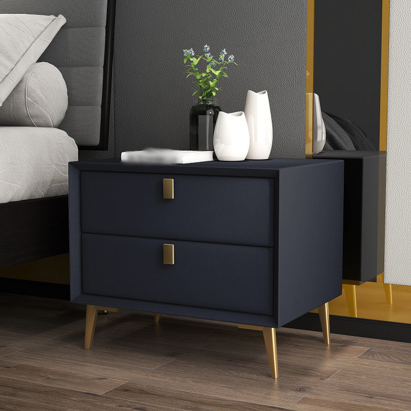 Glam 19'' Tall Bed Nightstand Solid Wood 2-drawer Legs Included Accent Table Nightstand